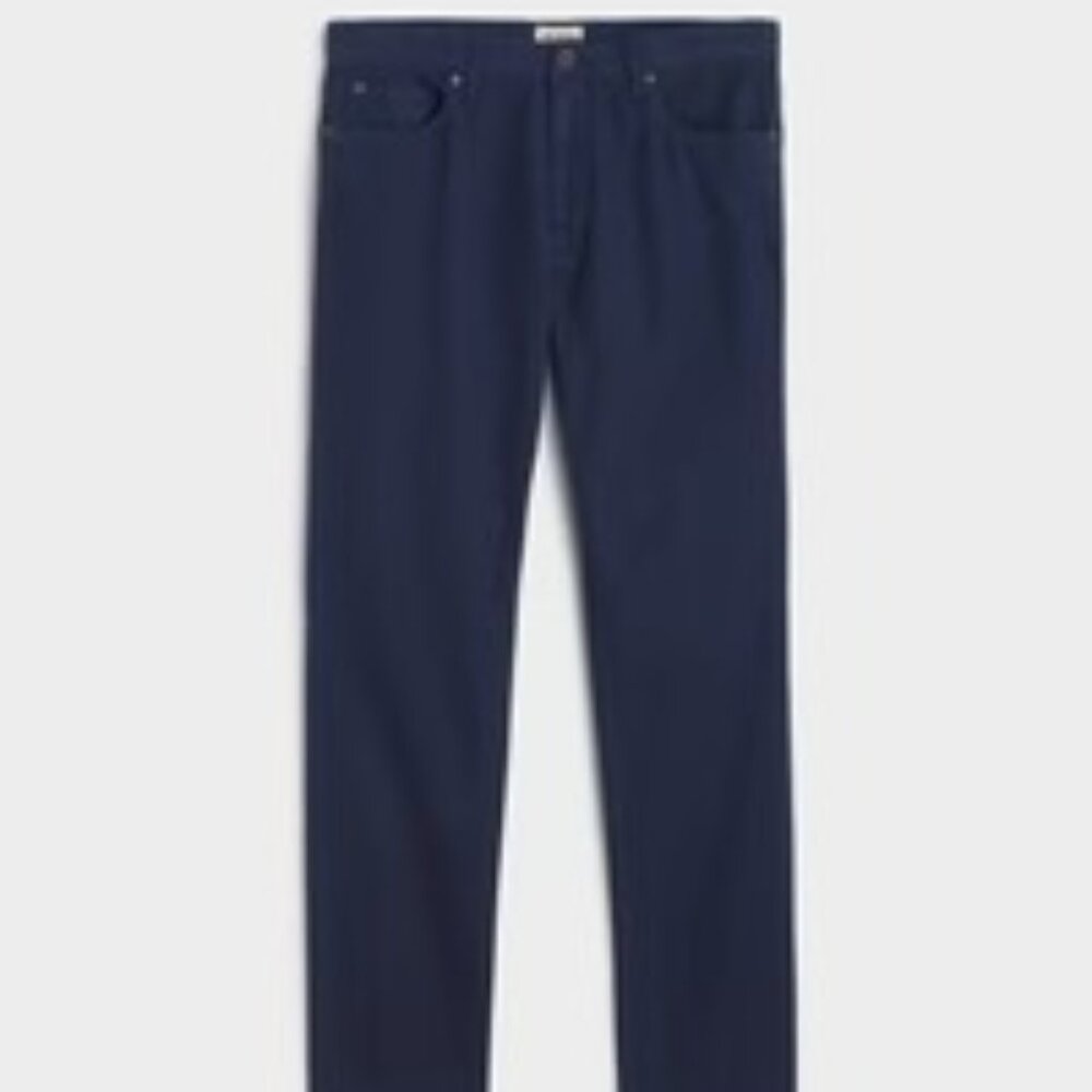 Todd Snyder Slim 5-Pocket Cotton Linen Pant in Navy, 30x32